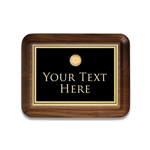 Rotary Custom Small Executive Walnut Plaque